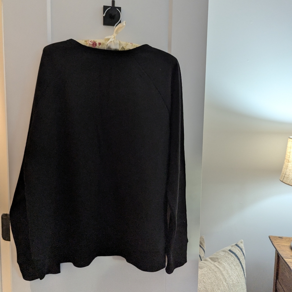 Nordstrom Black Sweater with Silver Script - Picture 4 of 6